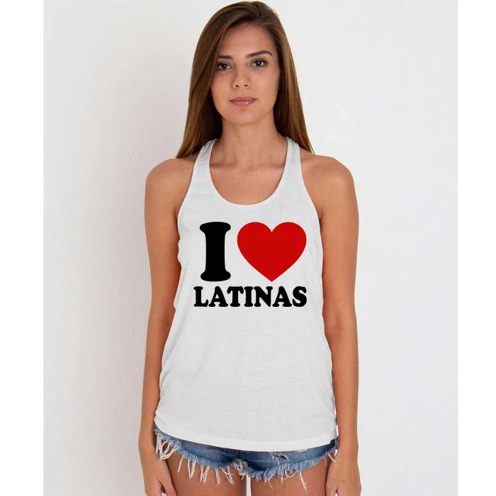 I Love Heart Latinas Women's Knotted Racerback Tank