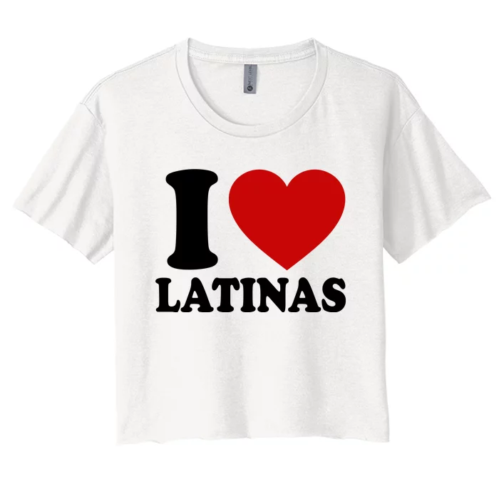 I Love Heart Latinas Women's Crop Top Tee