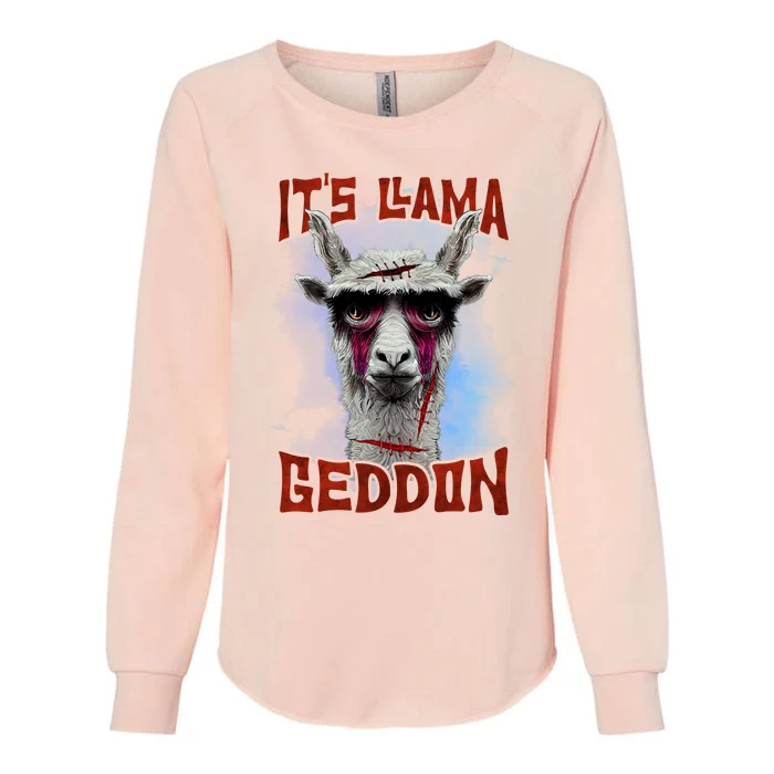 It's Llamageddon Halloween Llama Zombie Funny Spooky Costumes Graphic Plus Size Womens California Wash Sweatshirt