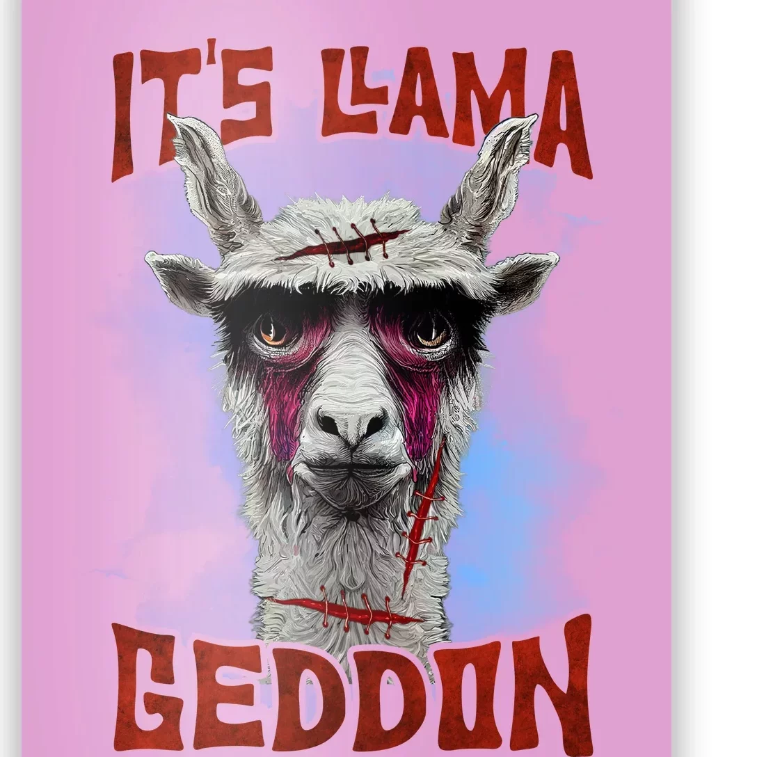 It's Llamageddon Halloween Llama Zombie Funny Spooky Costumes Graphic Plus Size Poster