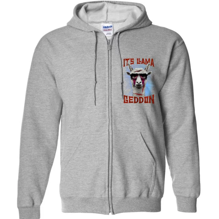 It's Llamageddon Halloween Llama Zombie Funny Spooky Costumes Graphic Plus Size Full Zip Hoodie