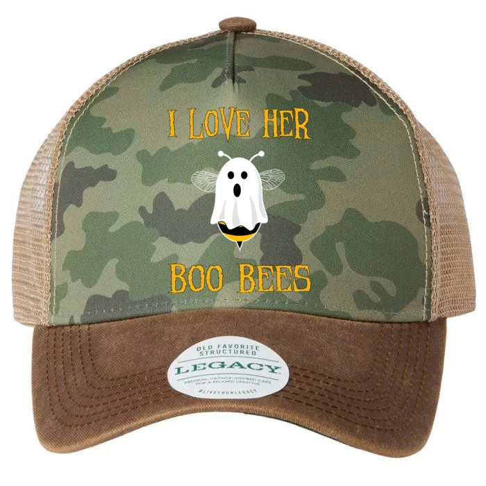 I Love Her Boo Bees Funny Couple Matching Halloween Legacy Tie Dye Trucker Hat