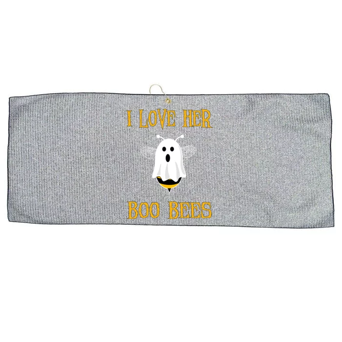 I Love Her Boo Bees Funny Couple Matching Halloween Large Microfiber Waffle Golf Towel