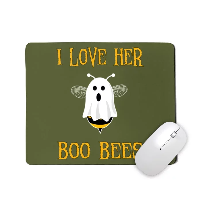 I Love Her Boo Bees Funny Couple Matching Halloween Mousepad