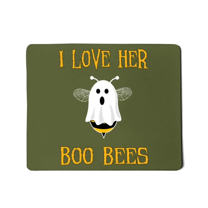 I Love Her Boo Bees Funny Couple Matching Halloween Mousepad