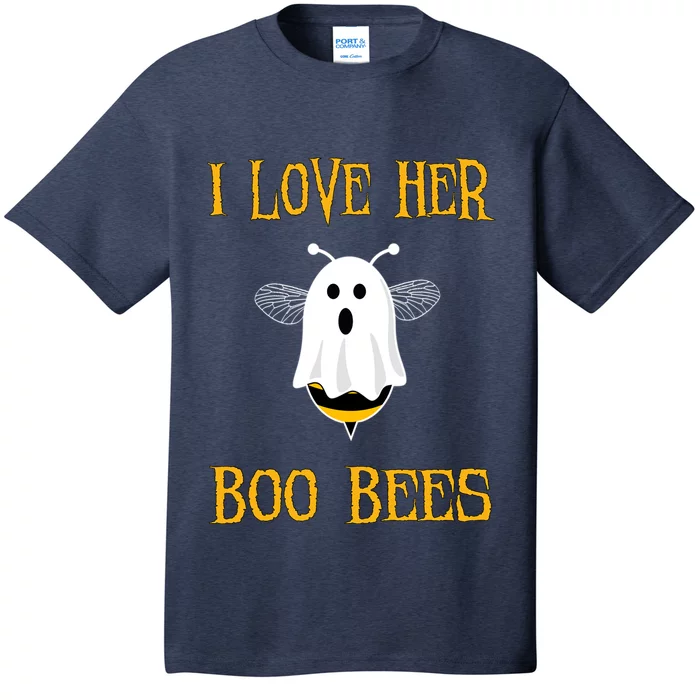 I Love Her Boo Bees Funny Couple Matching Halloween T-Shirt