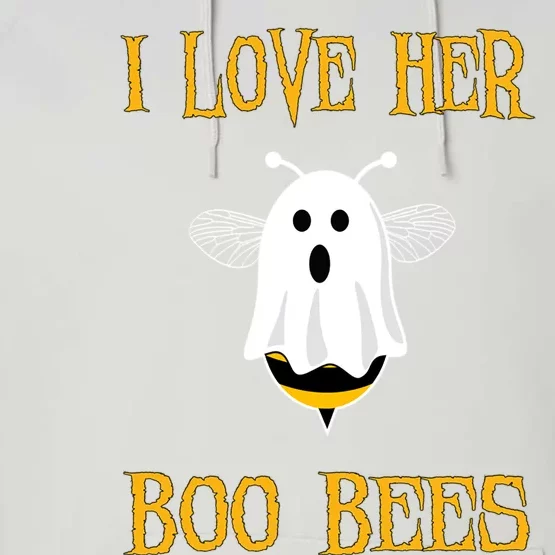 I Love Her Boo Bees Funny Couple Matching Halloween Performance Fleece Hoodie