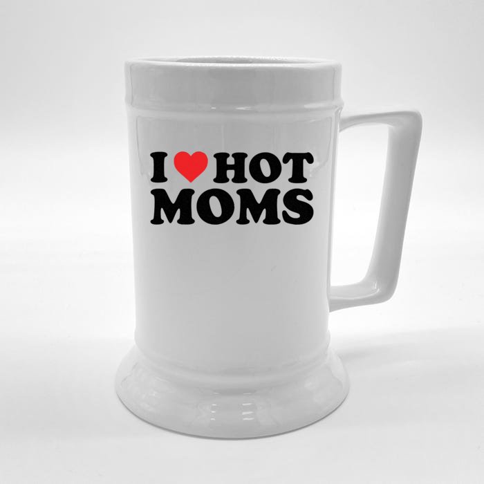 I Love Hot Moms Distressed Retro Vintage Design Front & Back Beer Stein