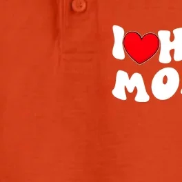 I Love Hot Moms Funny Red Heart Love Moms I Love My Hot Gf Cool Gift Dry Zone Grid Performance Polo