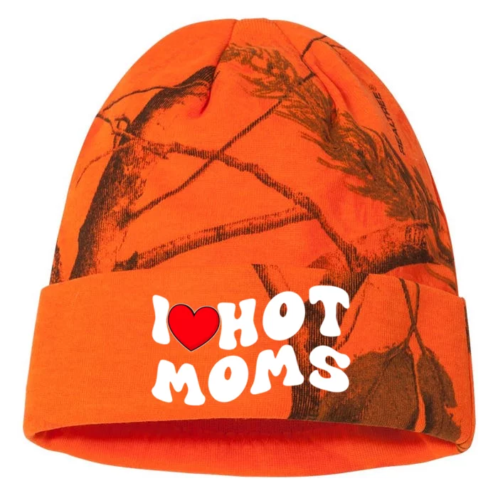 I Love Hot Moms Funny Red Heart Love Moms I Love My Hot Gf Cool Gift Kati - 12in Camo Beanie