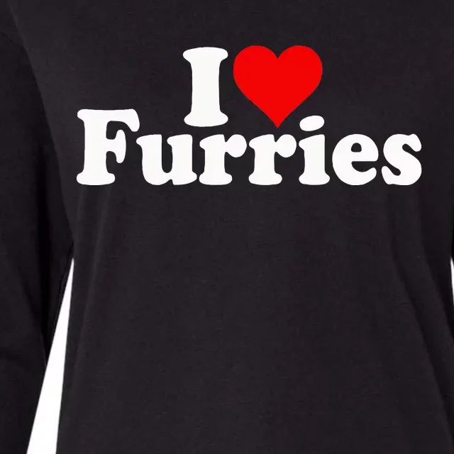 I Love Heart Furries Furry Fandom Cosplay Fursuit Womens Cotton Relaxed Long Sleeve T-Shirt