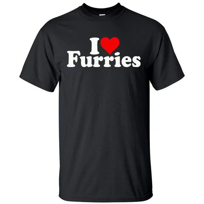 I Love Heart Furries Furry Fandom Cosplay Fursuit Tall T-Shirt