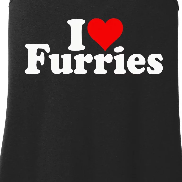 I Love Heart Furries Furry Fandom Cosplay Fursuit Ladies Essential Tank