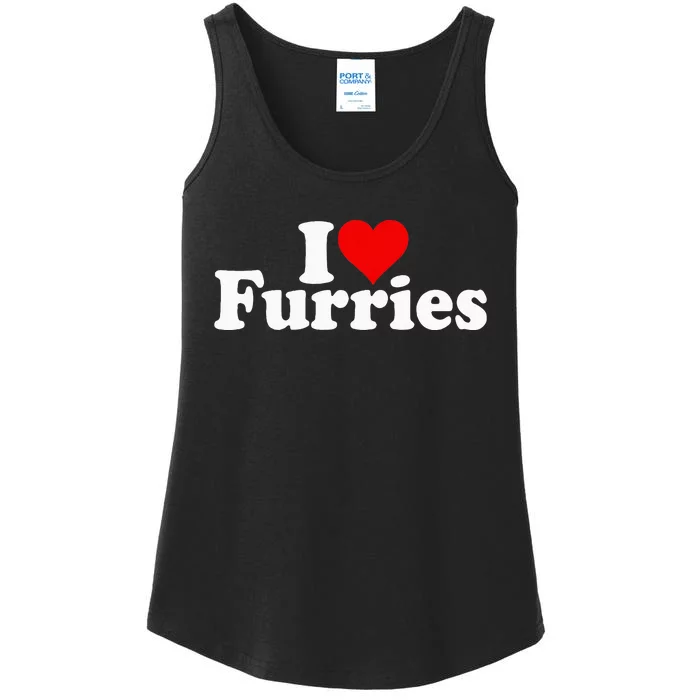 I Love Heart Furries Furry Fandom Cosplay Fursuit Ladies Essential Tank