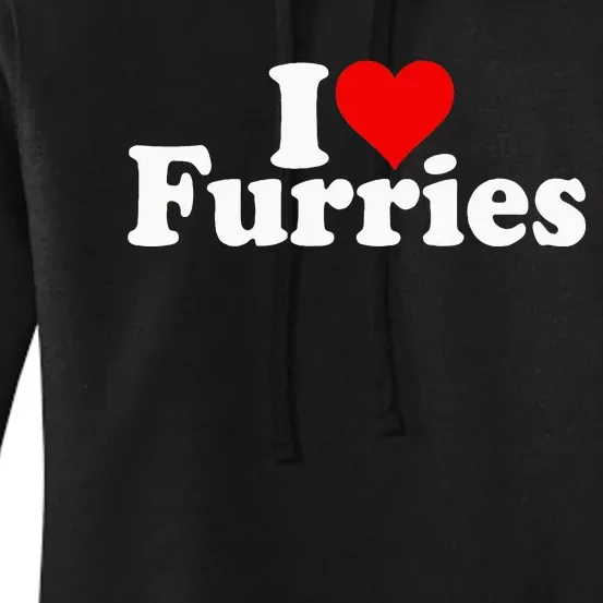 I Love Heart Furries Furry Fandom Cosplay Fursuit Women's Pullover Hoodie