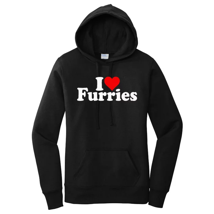 I Love Heart Furries Furry Fandom Cosplay Fursuit Women's Pullover Hoodie