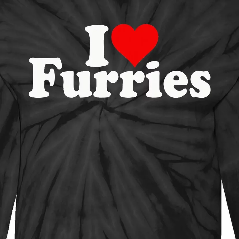 I Love Heart Furries Furry Fandom Cosplay Fursuit Tie-Dye Long Sleeve Shirt