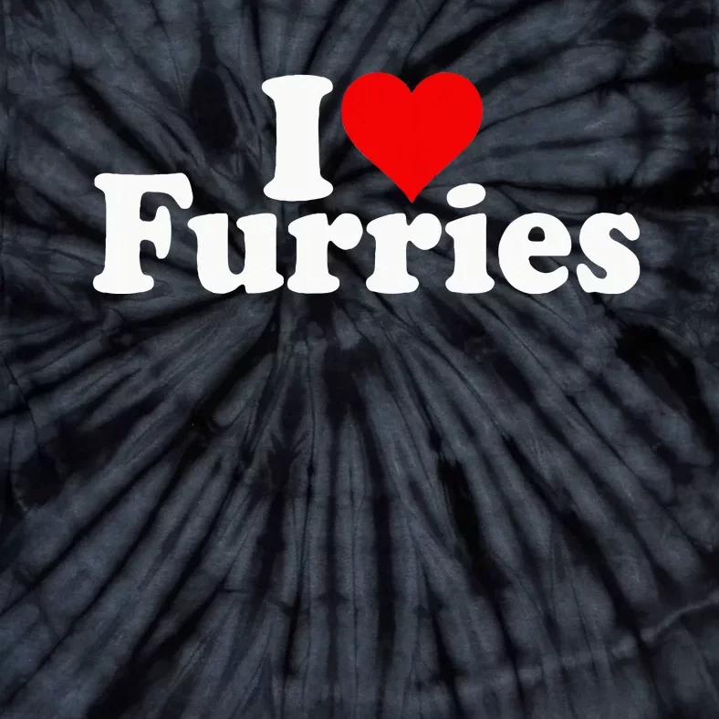 I Love Heart Furries Furry Fandom Cosplay Fursuit Tie-Dye T-Shirt