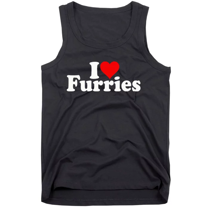 I Love Heart Furries Furry Fandom Cosplay Fursuit Tank Top