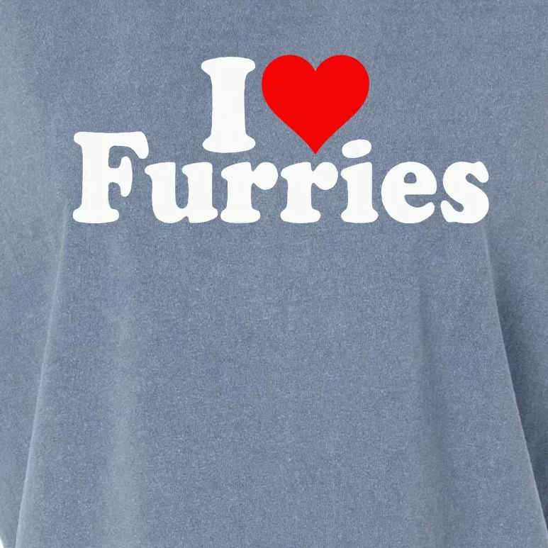 I Love Heart Furries Furry Fandom Cosplay Fursuit Garment-Dyed Women's Muscle Tee