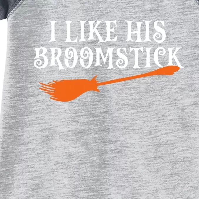 I Like His Broomstick Halloween Funny Couple Custome Infant Baby Jersey Bodysuit