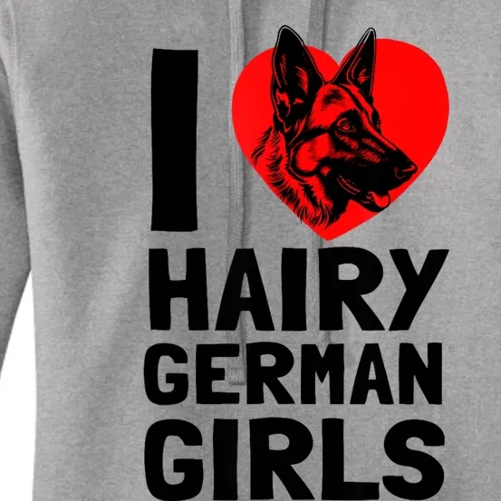 I Love Hairy German German Shepherd Edition Women's Pullover Hoodie