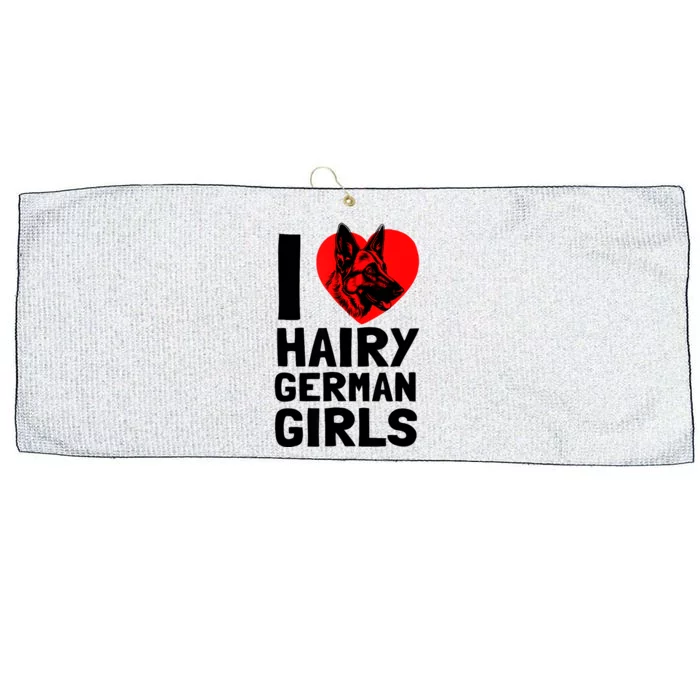 I Love Hairy German German Shepherd Edition Large Microfiber Waffle Golf Towel