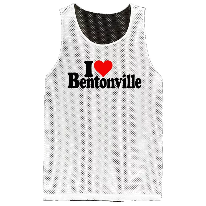 I Love Heart Bentonville Arkansas Mesh Reversible Basketball Jersey Tank