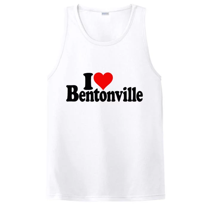 I Love Heart Bentonville Arkansas Performance Tank