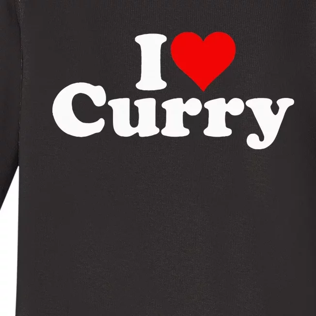 I Love Heart Curry Baby Long Sleeve Bodysuit