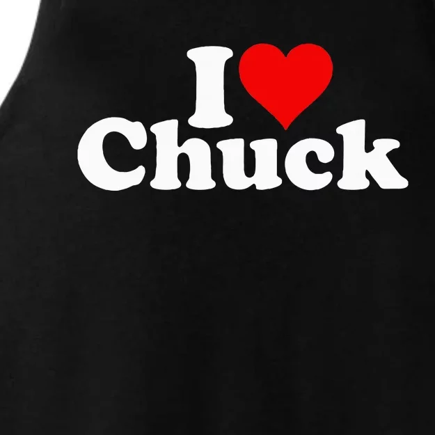 I Love Heart Chuck Charles Ladies Tri-Blend Wicking Tank