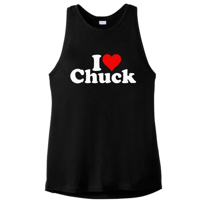 I Love Heart Chuck Charles Ladies Tri-Blend Wicking Tank