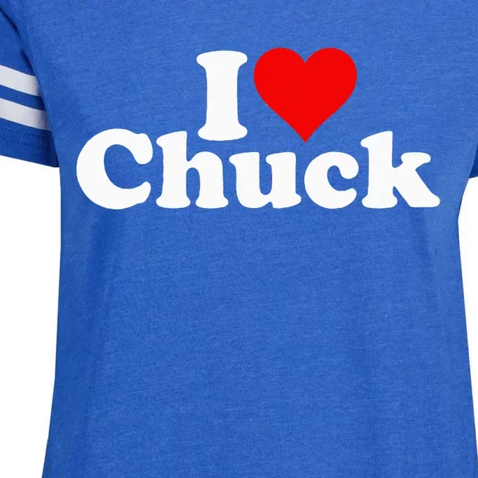 I Love Heart Chuck Charles Enza Ladies Jersey Football T-Shirt