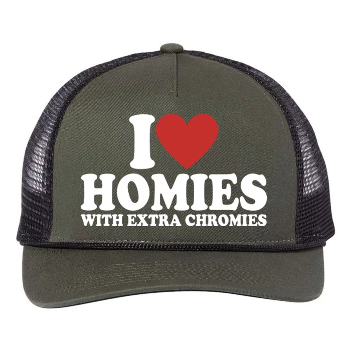 I Love Homies With Extra Chromies Down Syndrome Retro Rope Trucker Hat Cap