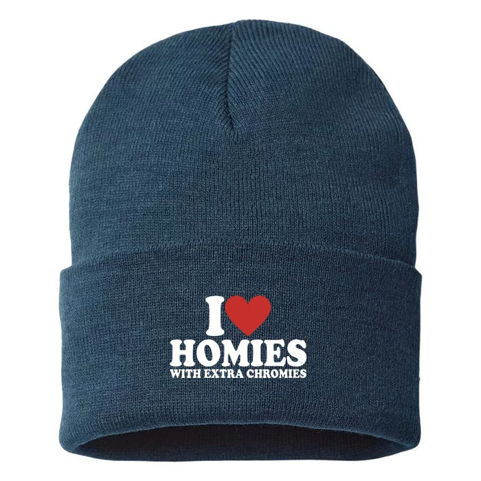 I Love Homies With Extra Chromies Down Syndrome Sustainable Knit Beanie