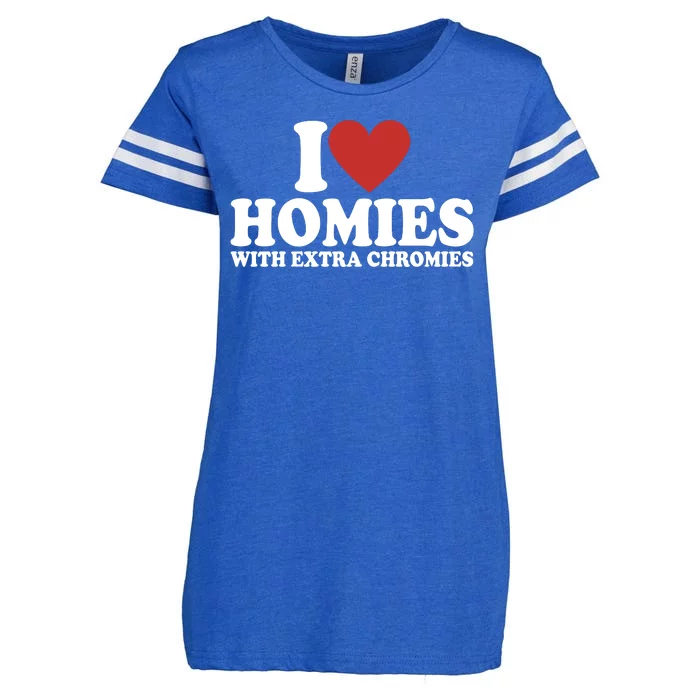 I Love Homies With Extra Chromies Down Syndrome Enza Ladies Jersey Football T-Shirt