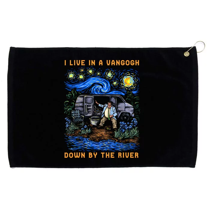 I Live In A Van Gogh Down By The River Grommeted Golf Towel