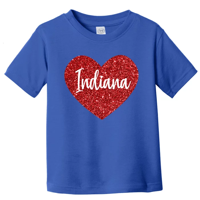 I Love Indiana Usa Red Heart Gift Toddler T-Shirt