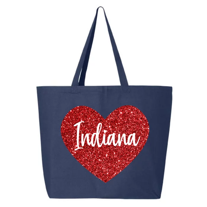 I Love Indiana Usa Red Heart Gift 25L Jumbo Tote