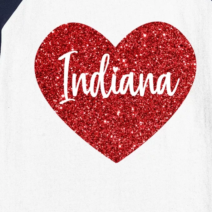 I Love Indiana Usa Red Heart Gift Baseball Sleeve Shirt