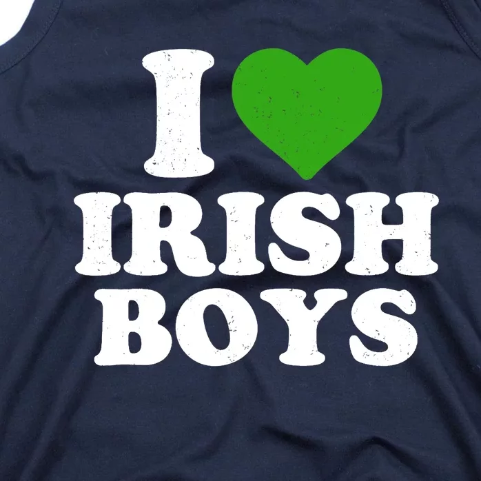 I Love Irish Boy Funny St Patrick's Day Heart Shamrock Tank Top