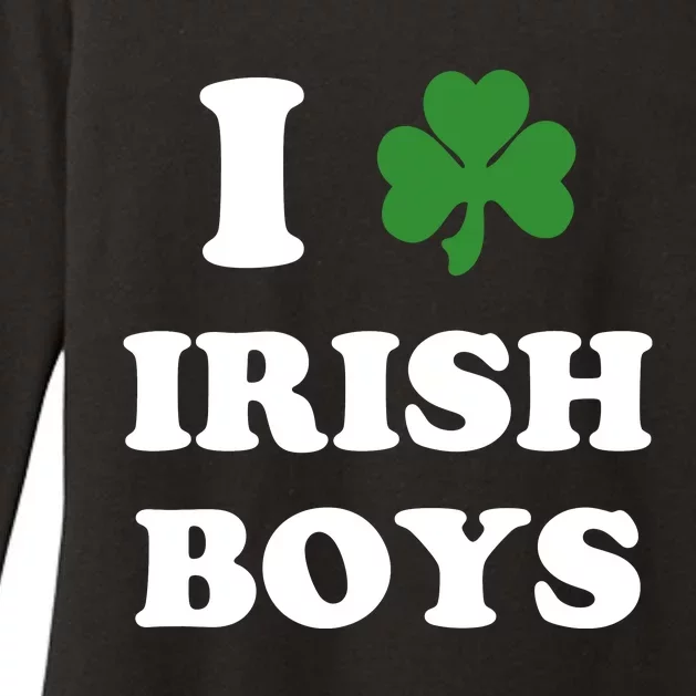 I Love Irish Boy St. Paddy Baby Ireland Hamrock Baby Funny St. Patricks Day Womens CVC Long Sleeve Shirt