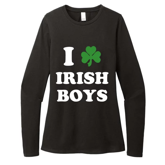 I Love Irish Boy St. Paddy Baby Ireland Hamrock Baby Funny St. Patricks Day Womens CVC Long Sleeve Shirt