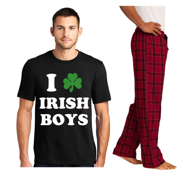 I Love Irish Boy St. Paddy Baby Ireland Hamrock Baby Funny St. Patricks Day Pajama Set