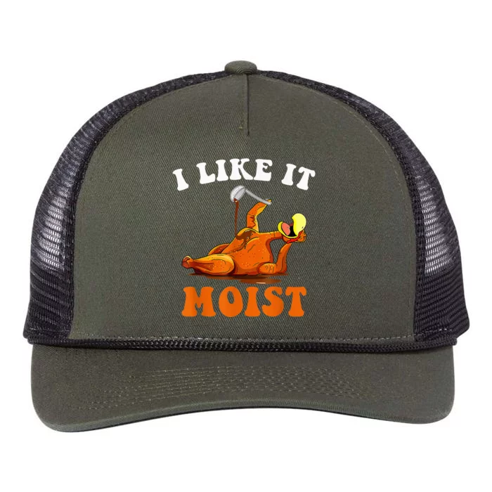 I Like It Moist Turkey Autumn Happy Thanksgiving Retro Rope Trucker Hat Cap