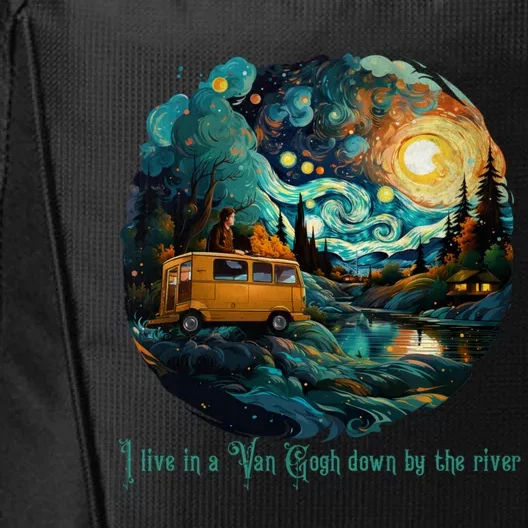 I Live In A Van Gogh Down By The River City Backpack