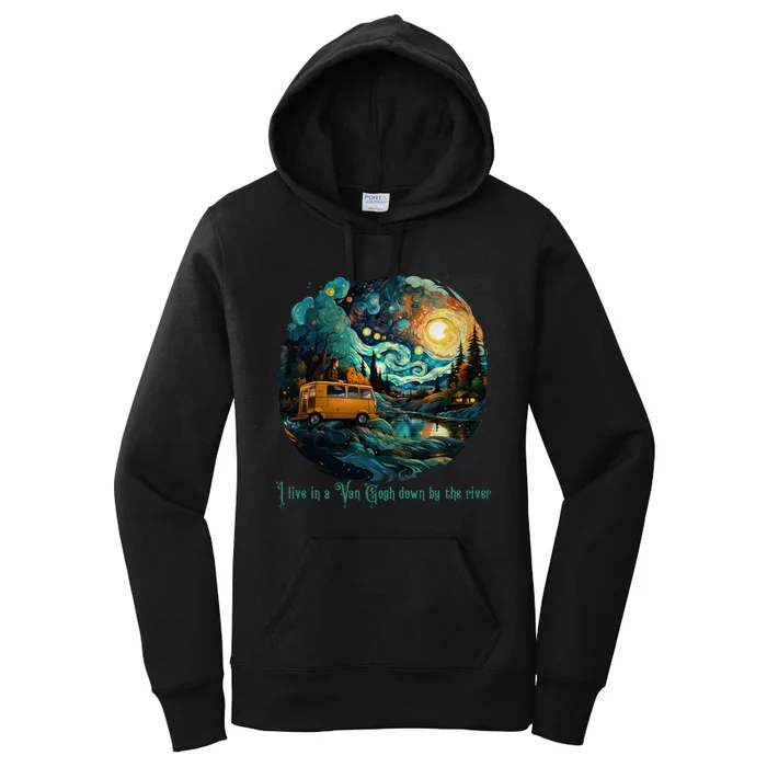 I Live In A Van Gogh Down By The River Women's Pullover Hoodie