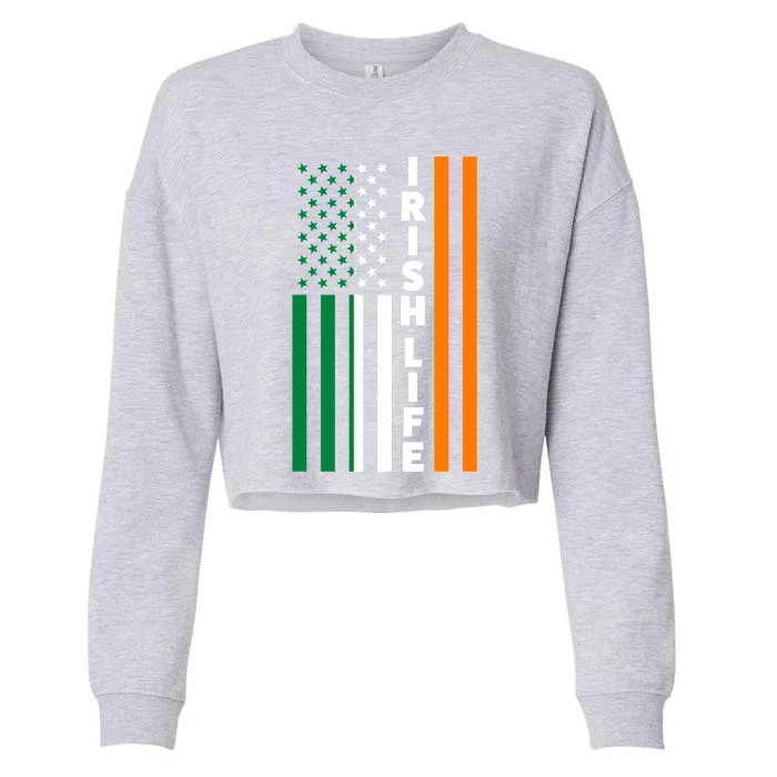 Irish Life Irland Irish Flag Cute Gift Cropped Pullover Crew