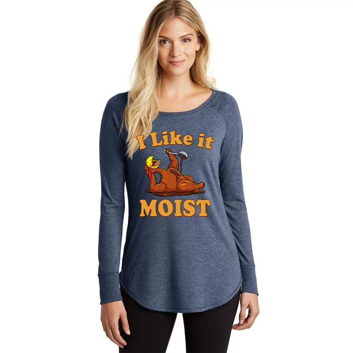 I Like It Moist Thanksgiving Foods Family Group Set Women's Perfect Tri Tunic Long Sleeve Shirt