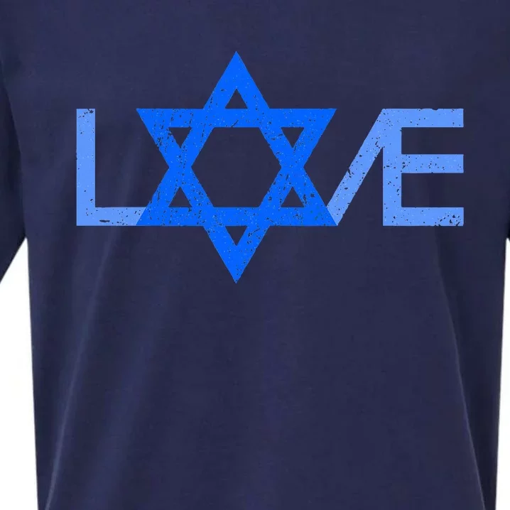 I Love Israel Jewish Star of David Gift for Jew Friend Sueded Cloud Jersey T-Shirt